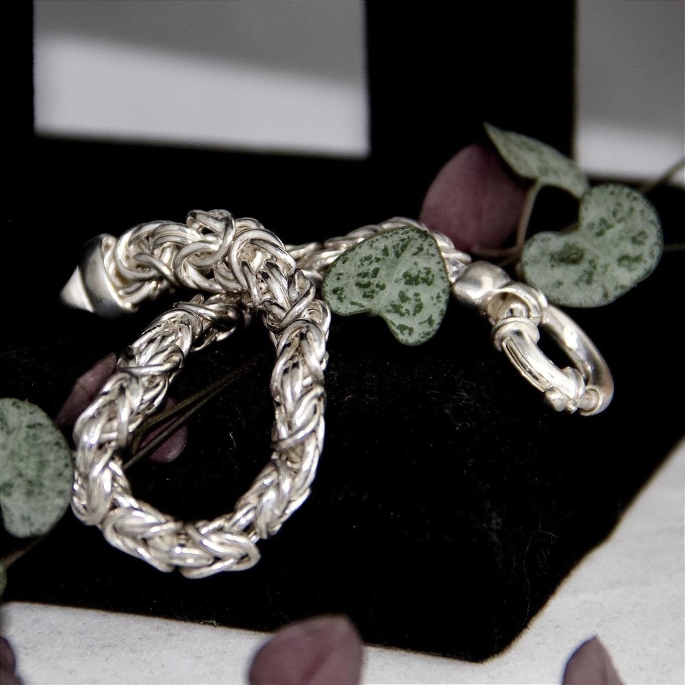 VTG HEAVY Sterling Silver 925 Byzantine Chain Bracelet 10mm Italy 22g 7.75in